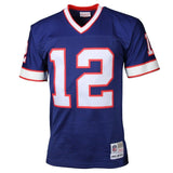Jim Kelly #12 Buffalo Bills Royal Blue 1990 Retired Player Vintage Replica Jersey
