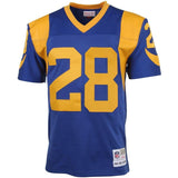 Marshall Faulk #28 St. Louis Rams Royal Blue/Yellow 1999 Retired Player Vintage Replica Jersey