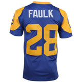 Marshall Faulk #28 St. Louis Rams Royal Blue/Yellow 1999 Retired Player Vintage Replica Jersey