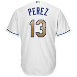 Salvador Perez #13 Kansas City Royals White 2017 Home Cool Base Jersey