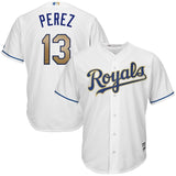 Salvador Perez #13 Kansas City Royals White 2017 Home Cool Base Jersey