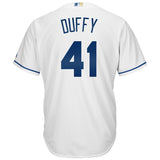 Danny Duffy #41 Kansas City Royals White Cool Base Home Player Jersey