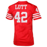Ronnie Lott #42 San Francisco 49ers Scarlet 1990 Retired Player Vintage Replica Jersey