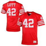 Ronnie Lott #42 San Francisco 49ers Scarlet 1990 Retired Player Vintage Replica Jersey