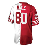 Jerry Rice #80 San Francisco 49ers Scarlet/White 1990 Retired Player Split Replica Jersey