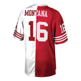 Joe Montana #16 San Francisco 49ers Scarlet/White 1990 Retired Player Split Replica Jersey