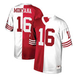 Joe Montana #16 San Francisco 49ers Scarlet/White 1990 Retired Player Split Replica Jersey