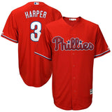Bryce Harper #3 Philadelphia Phillies Youth Scarlet Cool Base Replica Player Jersey