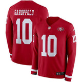 Jimmy Garoppolo San Francisco 49ers Scarlet Therma Long Sleeve Jersey