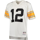 Terry Bradshaw #12 Pittsburgh Steelers White 1976 Replica Retired Player Jersey