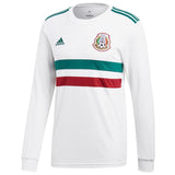 Mexico National Team White/Green 2018 Away Replica Long Sleeve Blank Jersey