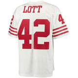 Ronnie Lott #42 San Francisco 49ers White 1990 Retired Player Replica Jersey