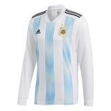 Argentina National Team White 2018 Home Replica Blank Long Sleeve Jersey