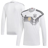 Germany National Team White 2018 Home Replica Blank Long Sleeve Jersey
