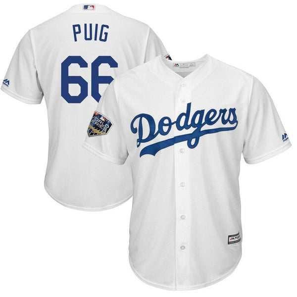 Yasiel Puig #66 Los Angeles Dodgers 2018 World Series Cool Base Player Jersey