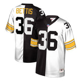Jerome Bettis #36 Pittsburgh Steelers Black/White 1996 Retired Player Split Replica Jersey