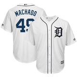 Dixon Machado #49 Detroit Tigers White Home Cool Base Player Jersey