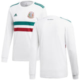 Mexico National Team White/Green 2018 Away Replica Long Sleeve Blank Jersey
