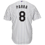 Gerardo Parra #8 Colorado Rockies White Cool Base Home Player Jersey