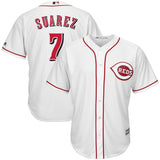 Eugenio Suarez #7 Cincinnati Reds White Home Official Cool Base Player Jersey