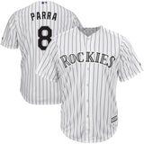 Gerardo Parra #8 Colorado Rockies White Cool Base Home Player Jersey