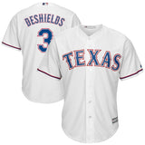 Delino DeShields #3 Texas Rangers White Cool Base Home Player Jersey