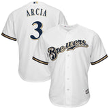 Orlando Arcia #3 Milwaukee Brewers White Cool Base Home Player Jersey