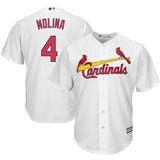 Yadier Molina #4 St. Louis Cardinals White Cool Base Player Jersey