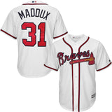 Greg Maddux #31 Atlanta Braves White Home Official Cool Base Player Jersey