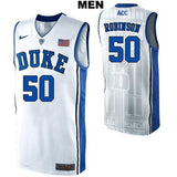 Justin Robinson #50 Duke Blue Devils Stitched Mens College Basketball Jersey