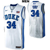 Sean Obi  #34 Duke Blue Devils Stitched Mens College Basketball Jersey