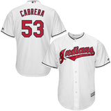 Melky Cabrera #53 Cleveland Indians White Home Official Cool Base Player Jersey