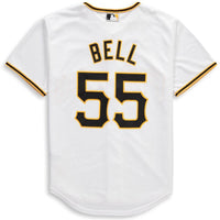 Josh Bell #55 Pittsburgh Pirates Youth White Home Official Cool Base Player Jersey