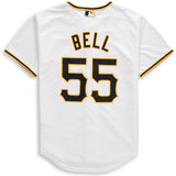 Josh Bell #55 Pittsburgh Pirates Youth White Home Official Cool Base Player Jersey