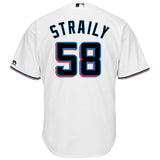 Dan Straily #58 Miami Marlins White Home 2019 Cool Base Player Jersey