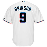 Lewis Brinson #9 Miami Marlins White Home 2019 Cool Base Player Jersey