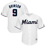 Lewis Brinson #9 Miami Marlins White Home 2019 Cool Base Player Jersey
