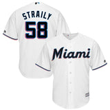 Dan Straily #58 Miami Marlins White Home 2019 Cool Base Player Jersey