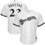 Keon Broxton #23 Milwaukee Brewers White Home Cool Base Player Jersey