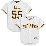 Josh Bell #55 Pittsburgh Pirates Youth White Home Official Cool Base Player Jersey