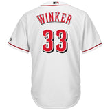 Jesse Winker #33 Cincinnati Reds White Home Official Cool Base Player Jersey