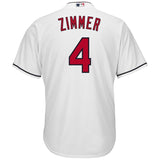 Bradley Zimmer #4 Cleveland Indians White Home Cool Base Jersey