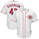 Scott Schebler #43 Cincinnati Reds White Home Official Cool Base Player Jersey