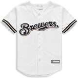 Lorenzo Cain #6 Milwaukee Brewers Youth White Home Cool Base Replica Player Jersey