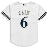 Lorenzo Cain #6 Milwaukee Brewers Youth White Home Cool Base Replica Player Jersey