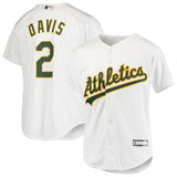 Khris Davis #2 Oakland Athletics Youth White Home Cool Base Replica Player Jersey