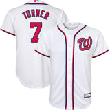 Trea Turner #7 Washington Nationals Youth White Home Cool Base Replica Player Jersey