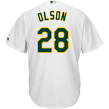 Matt Olson #28 Oakland Athletics White Home Official Cool Base Player Jerse