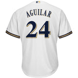 Jesus Aguilar #24 Milwaukee Brewers Home Official Cool Base Player Jersey