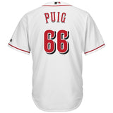 Yasiel Puig #66 Cincinnati Reds White Home Official Cool Base Player Jersey